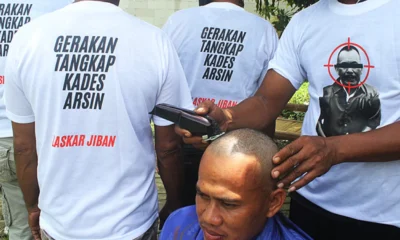 Puluhan Warga Alar Jiban Gunduli Kepala Sebagai Rasa Syukur Usai Kades & Sekdes Kohod Ditahan
