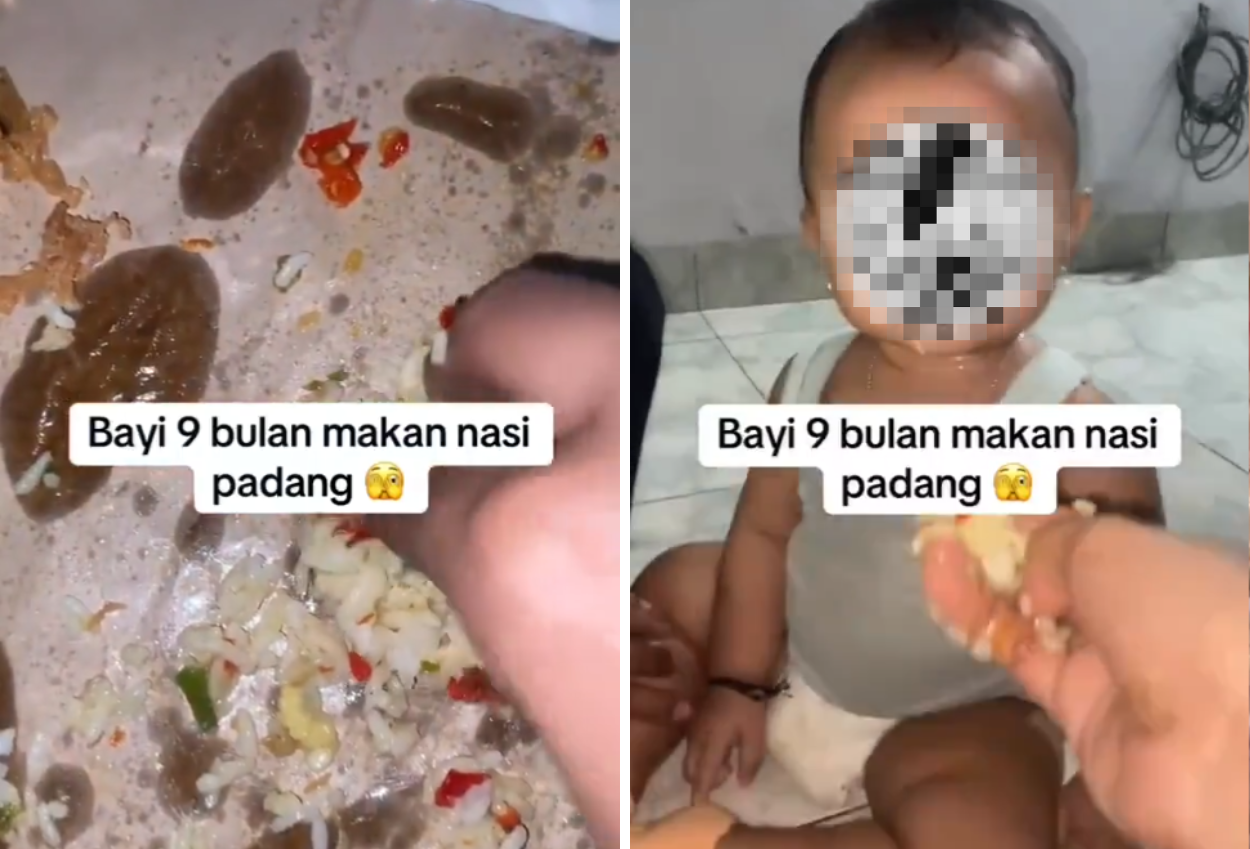 Viral! Bayi 9 Bulan Diberi Nasi Padang, Ada Banyak Potongan Cabai
