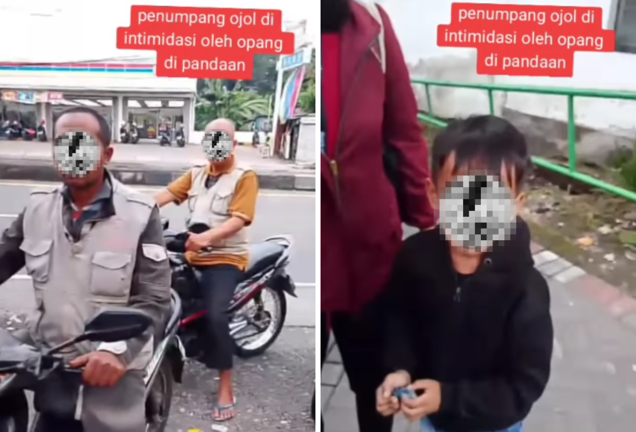 Viral! Ojek Online di Pandaan Dihadang Tiga Ojek Pangkalan, Anak sampai Nangis Ketakutan