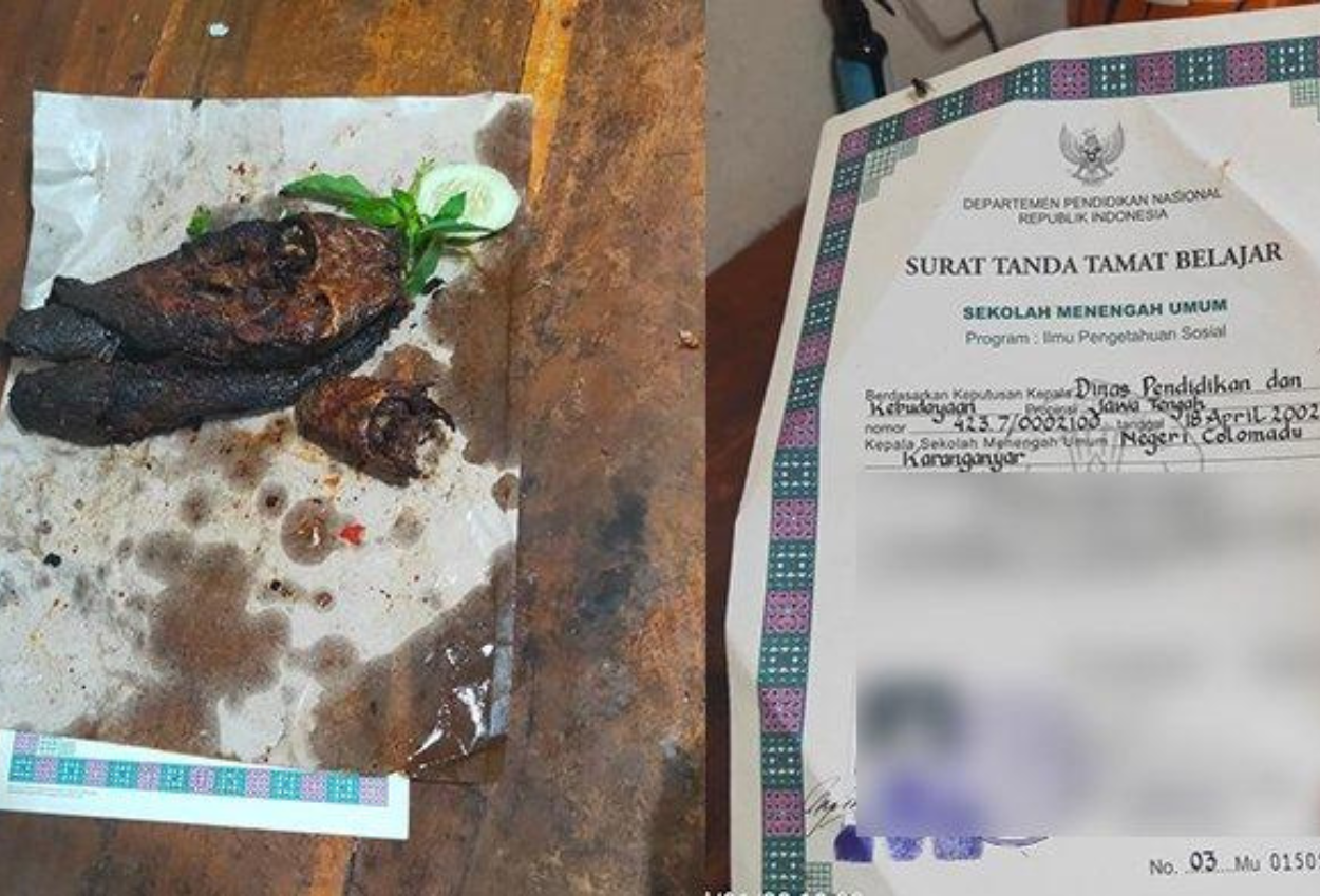 Waduh! Ijazah SMAN Colomadu jadi Kertas untuk Bungkus Lele Bakar
