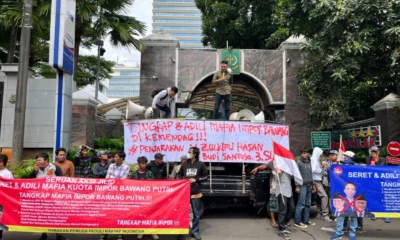 Aliansi pedagang bawang dan rakyat indonesia gelar aksi demo bongkar dugaan mafia kuota bawang putih