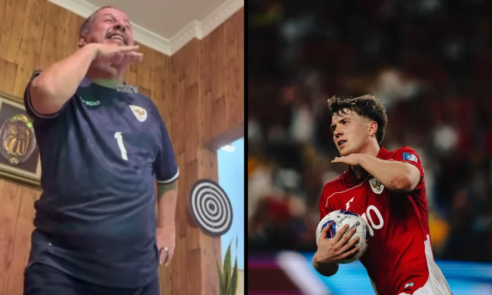 Antusias indonesia cetak gol, pak muh tiru selebrasi ala ole romeny
