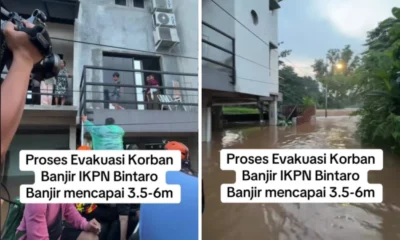 Banjir di ikpn bintaro capai 6 meter, warga dievakuasi pakai perahu karet