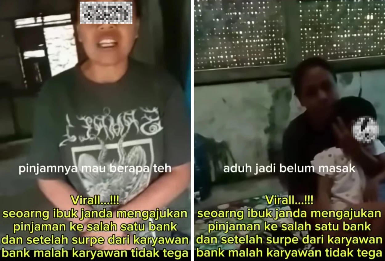Butuh rp400 ribu untuk makan, ibu tunggal ini bikin pegawai bank iba saat datangi rumahnya