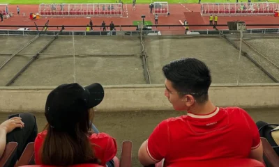 Geger! fuji dan verrell bramasta unggah momen nonton timnas indonesia vs bahrain di gbk