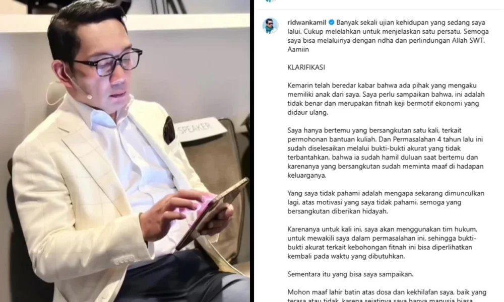 Isu perselingkuhan viral, ridwan kamil buka suara ini adalah fitnah keji