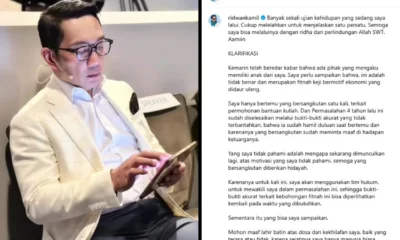 Isu perselingkuhan viral, ridwan kamil buka suara ini adalah fitnah keji