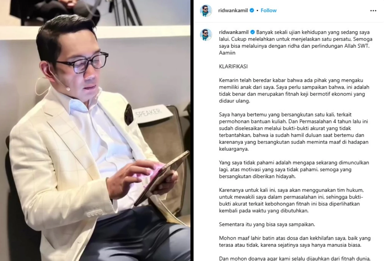 Isu perselingkuhan viral, ridwan kamil buka suara ini adalah fitnah keji