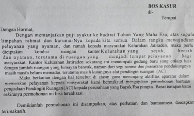 Kelurahan jatiraden bekasi minta sumbangan ac supaya pelayanan nyaman dan ramah