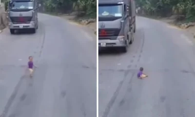 Lepas dari Pengawasan Orang Tua, Balita Terekam Menyeberang Jalan Raya Sendirian