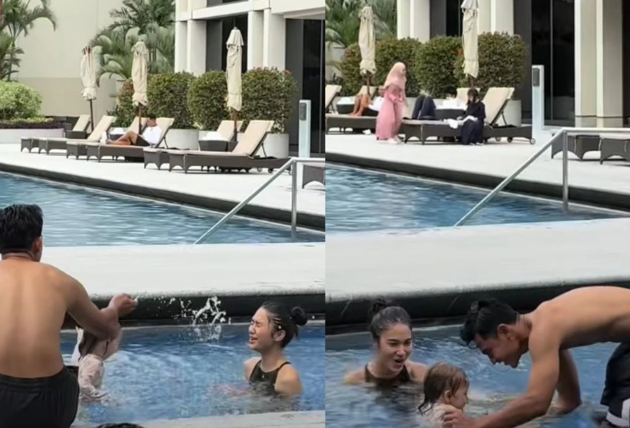 Momen langka! jennifer coppen unggah kamari main bareng azizah dan arhan di kolam renang, netizen heboh