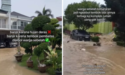 Perumahan elit di bekasi ikut terendam banjir akibat tembok pembatas dijebol warga yang sudah terdampak duluan