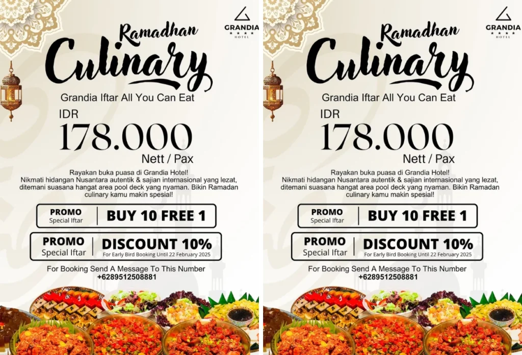 Promo bukber di grandia hotel, bandung
