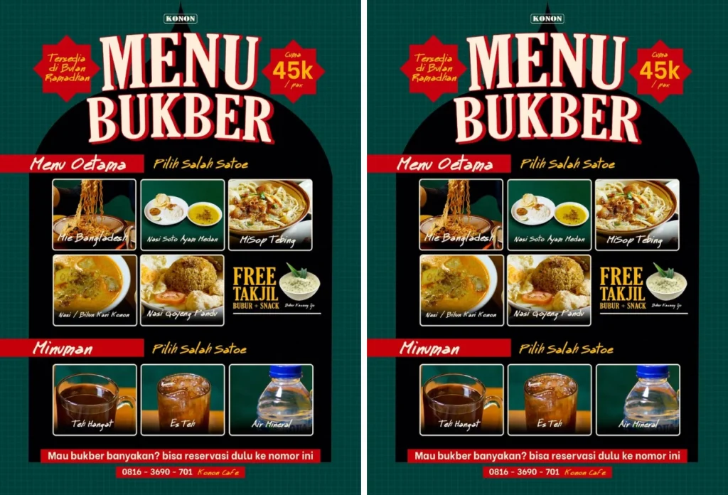 Promo bukber di konon cafe, jakarta