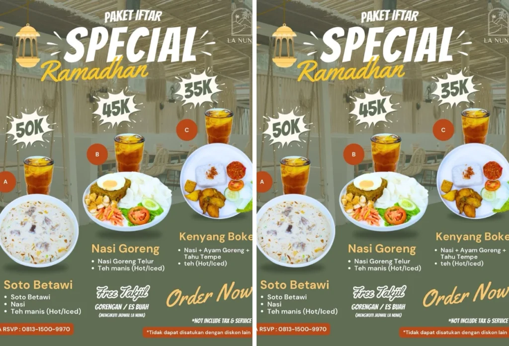 Promo bukber di la nuna cafe, tangerang