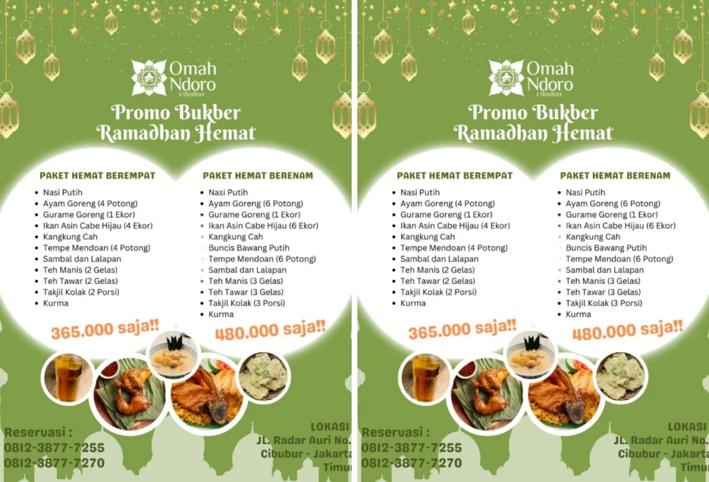 Promo bukber di omah ndoro, jakarta