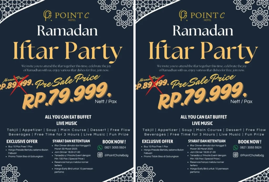 Promo bukber di point c hotel, bandung