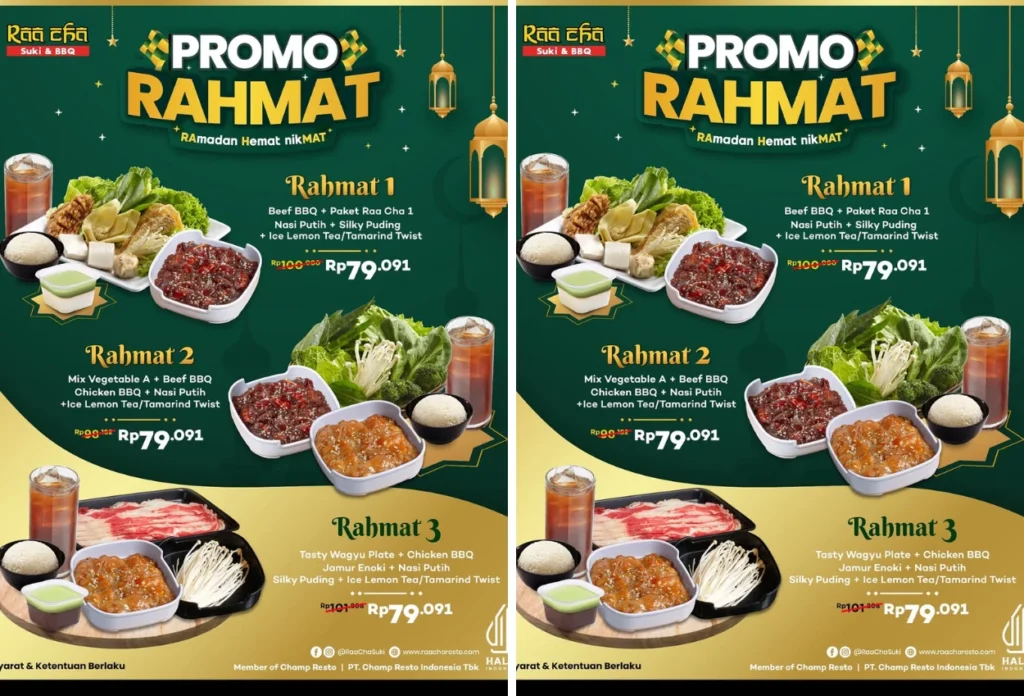 Promo bukber di raa cha suki & bbq, tangerang