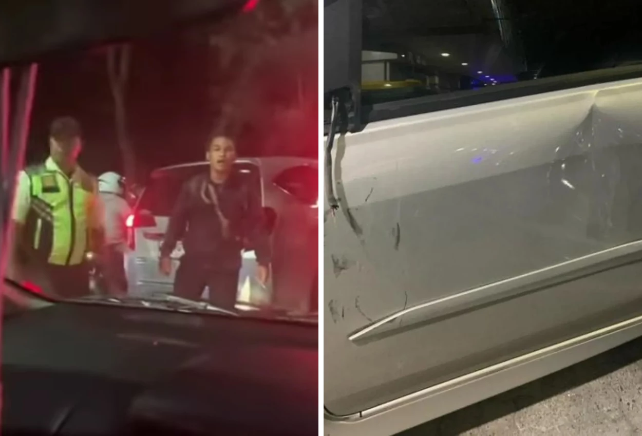 Viral! 2 pria secara tiba tiba rusak mobil di tengah kemacetan jakarta barat