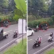 Viral! patwal diduga tendang pemotor saat kawal alphard, polisi buka suara
