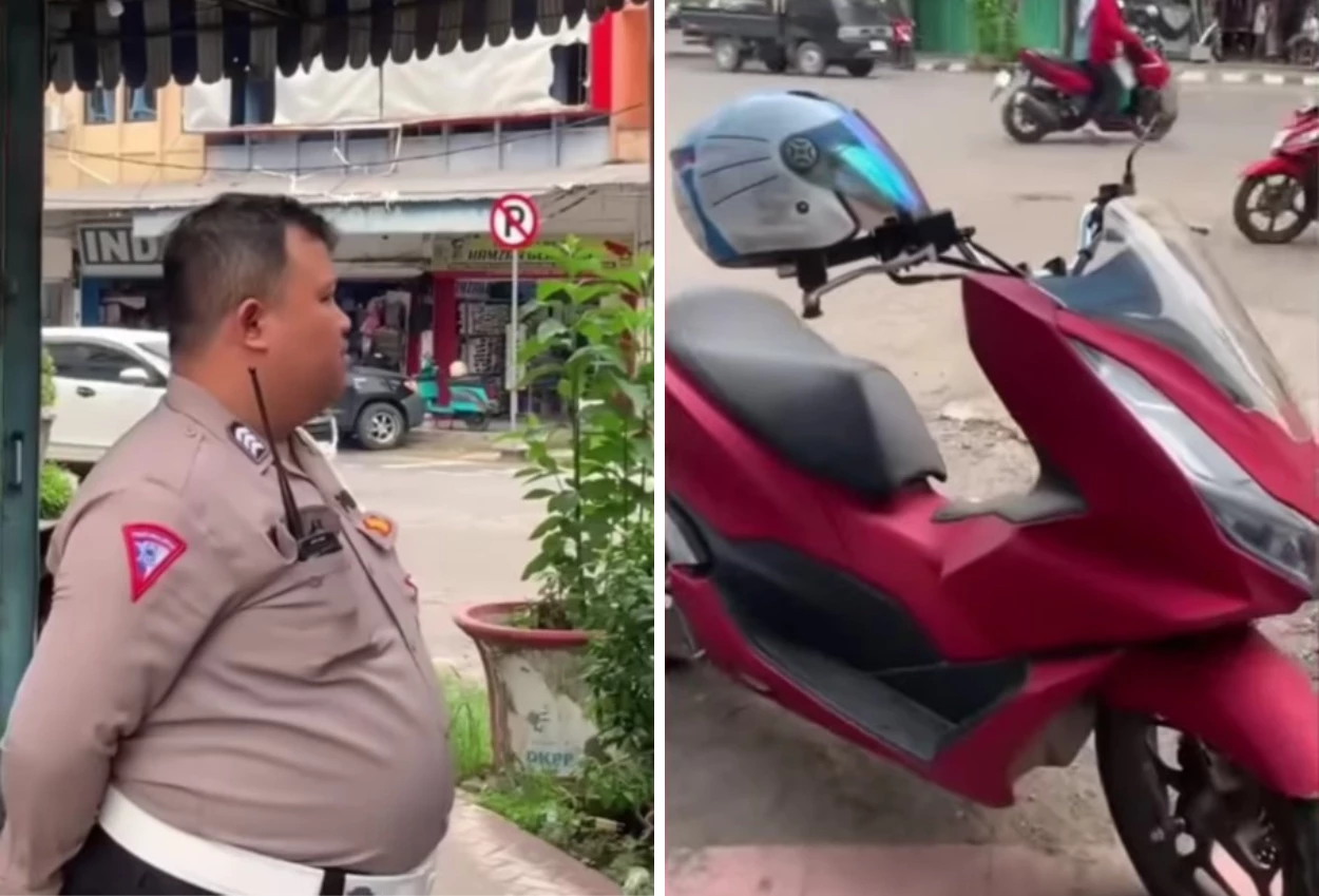 Viral, pemuda di jambi protes ditilang karena pelat nomor depan hilang, singgung pengendara tanpa helm