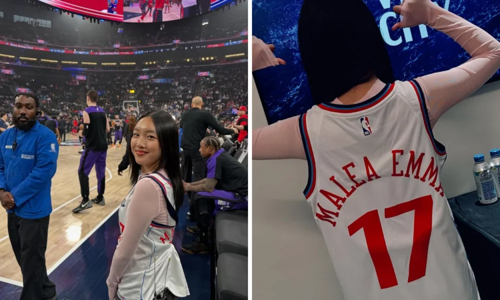 Wanita asal indonesia, malea emma nyanyikan lagu kebangsaan amerika serikat jelang pertandingan nba