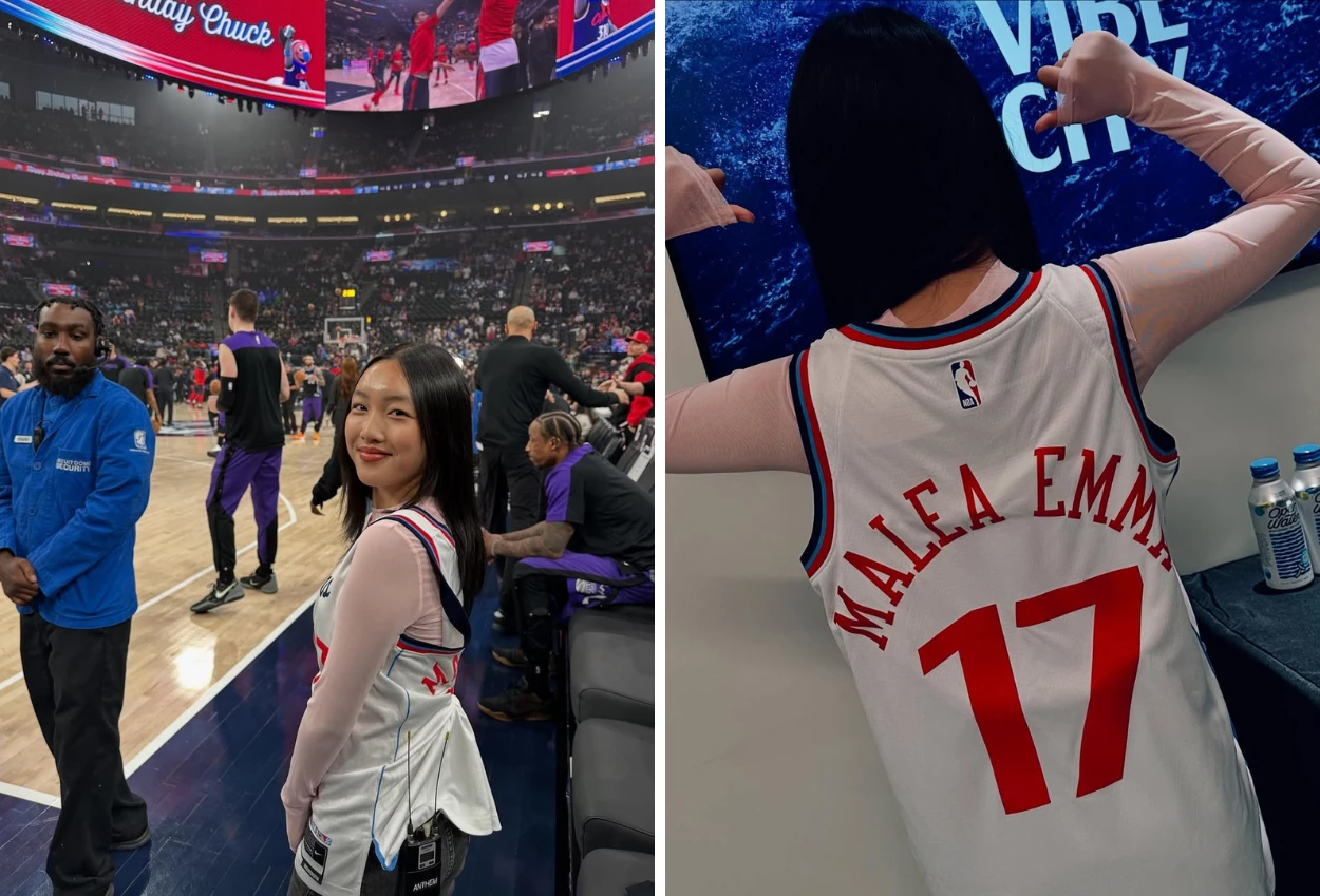 Wanita asal indonesia, malea emma nyanyikan lagu kebangsaan amerika serikat jelang pertandingan nba