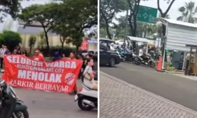 Warga ruko green lake city demo tolak penerapan parkir berbayar