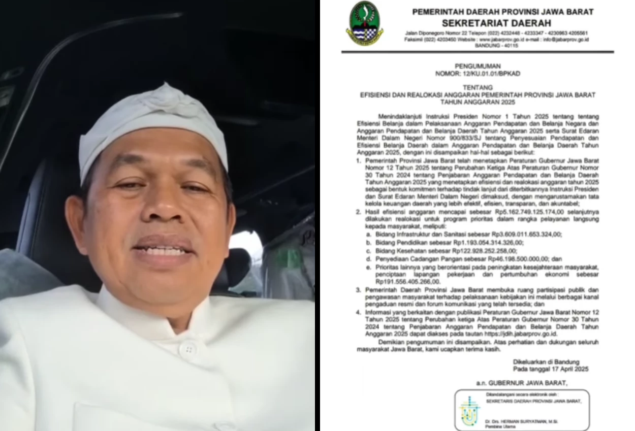 Dedi mulyadi umumkan efisiensi anggaran hingga rp5,1 triliun untuk program prioritas rakyat jawa barat