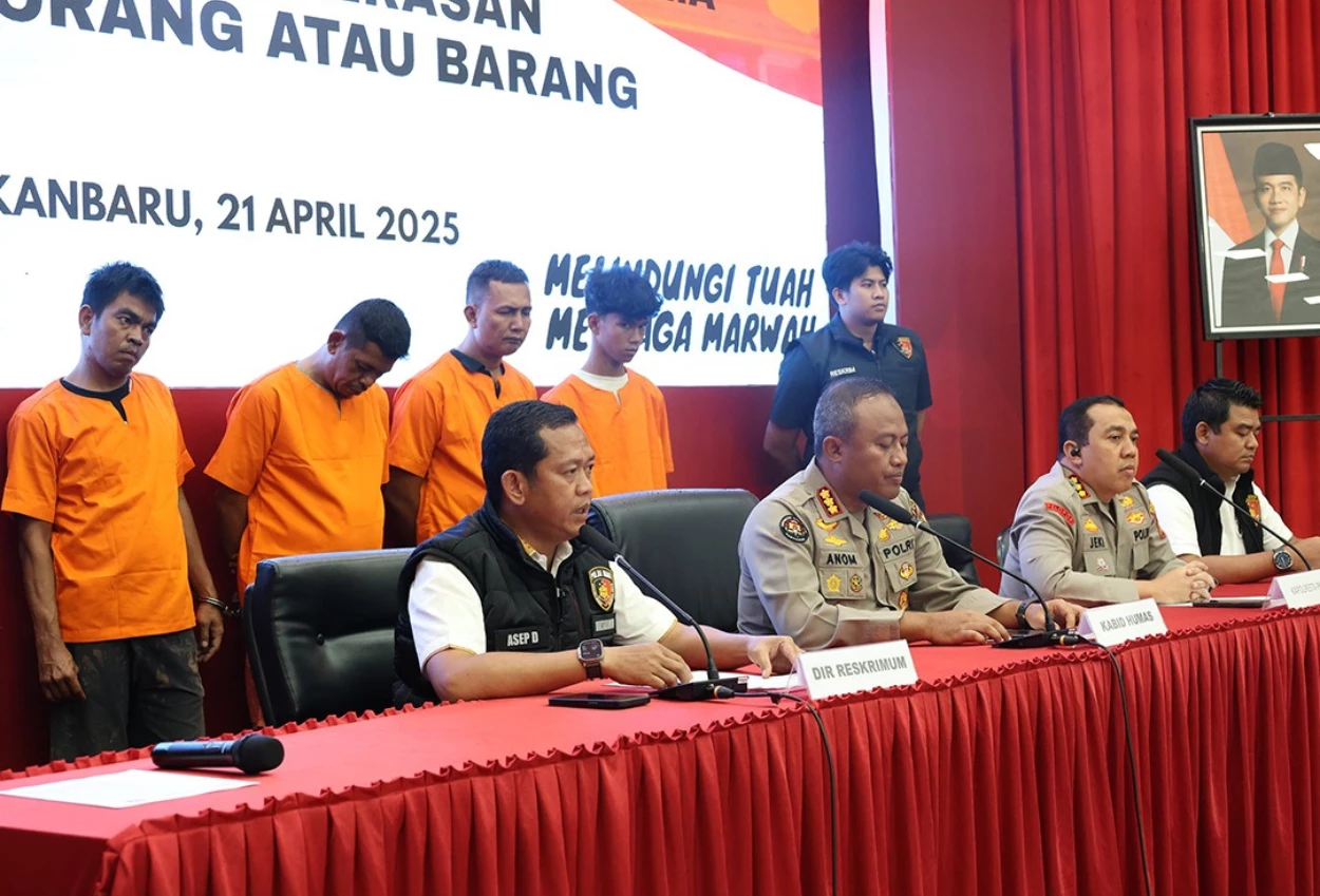 Empat debt collector yang aniaya wanita di bukit raya berhasil diringkus polisi