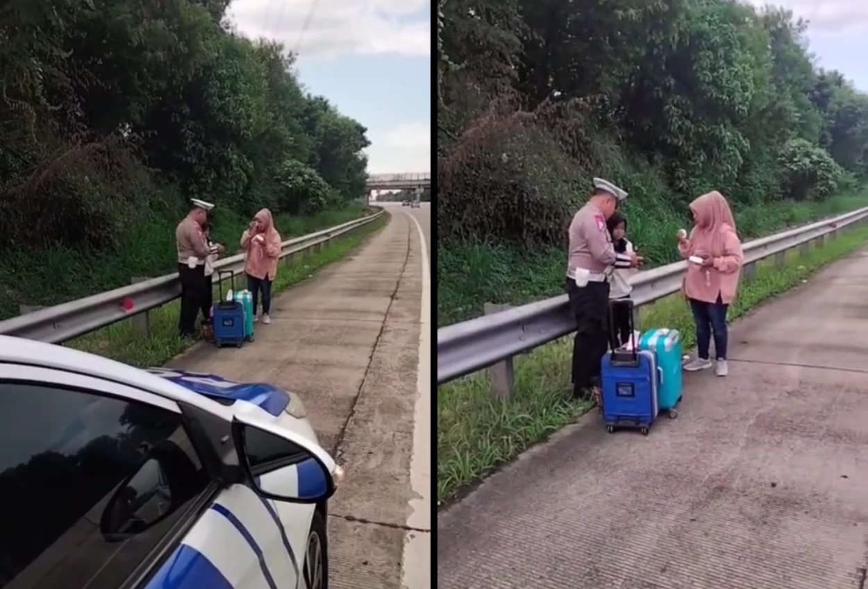 Gegara hal sepele, sopir taksi online turunkan seorang wanita dan anaknya di tol desari