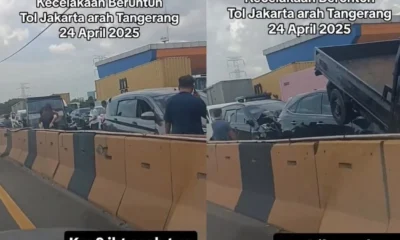 Kecelakaan beruntun di tol jakarta tangerang libatkan empat mobil, satu orang dilarikan ke rs