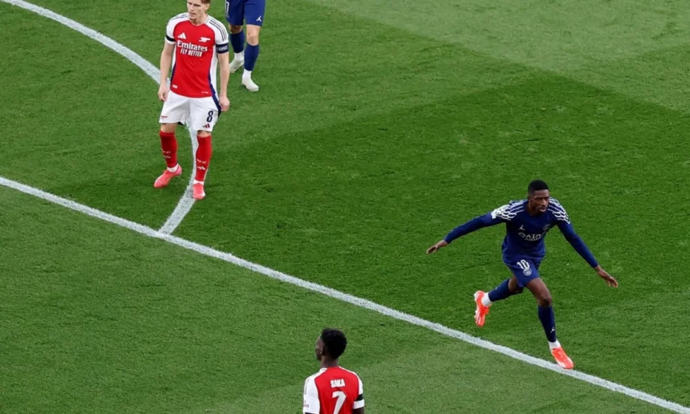 Psg taklukkan arsenal lewat gol cepat dembele di leg pertama semifinal ucl 2425