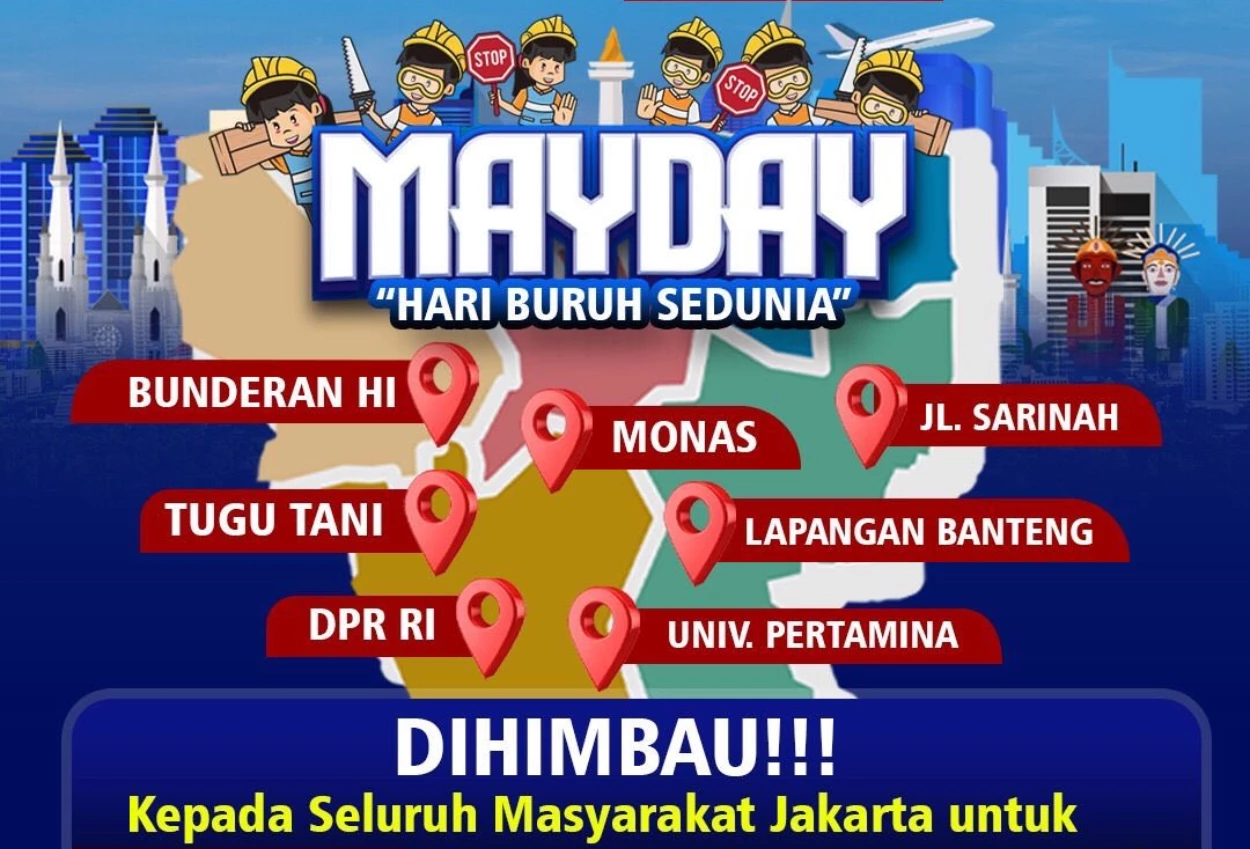 Peringati hari buruh, 200.000 massa akan padati monas pada 1 mei