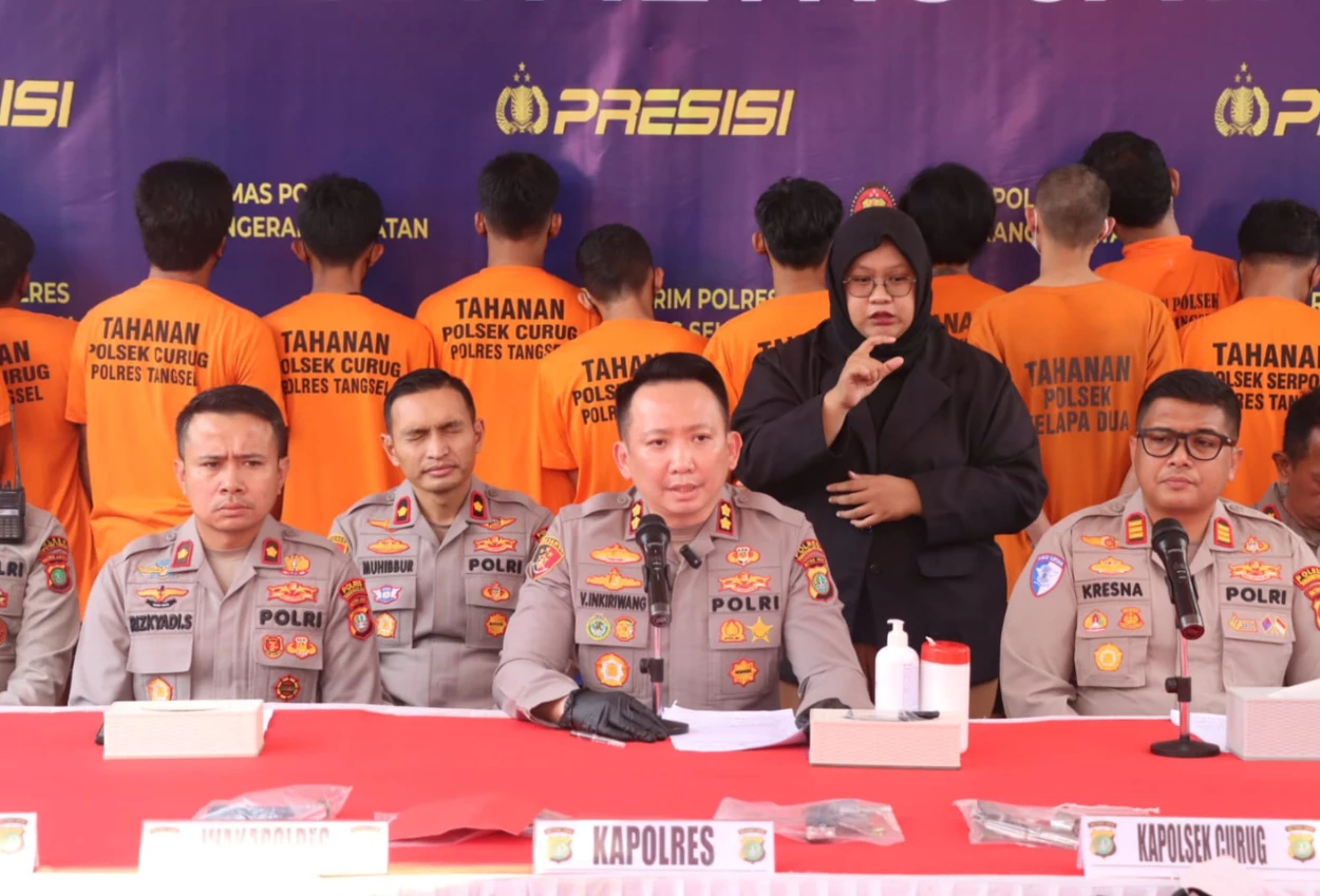 Polisi amankan 23 tersangka kasus kejahatan jalanan dan curanmor di tangerang selatan periode maret hingga april 2025