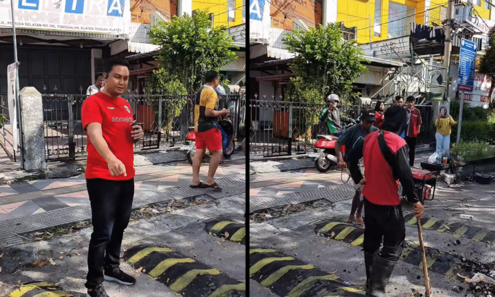 Polisi tidur di klaten viral karena berbahaya, langsung dibongkar