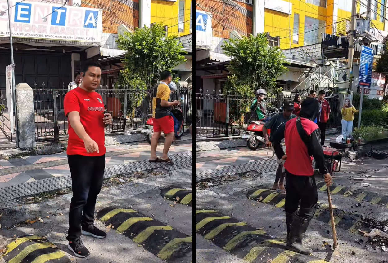 Polisi tidur di klaten viral karena berbahaya, langsung dibongkar