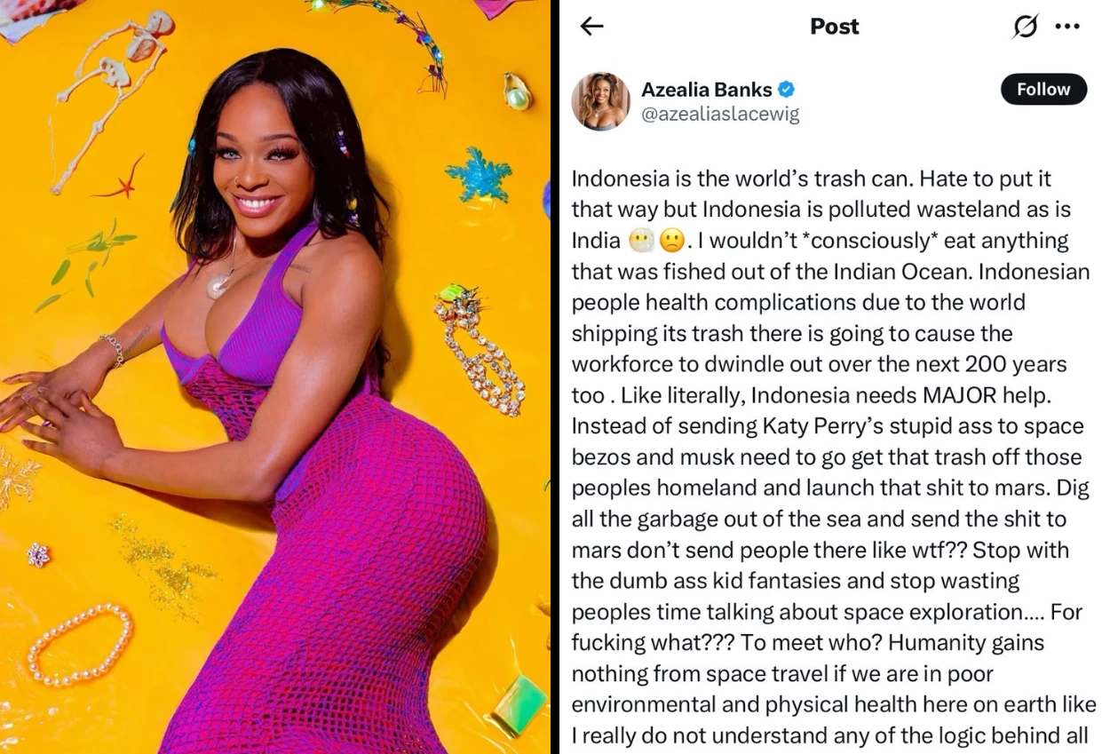 Rapper as azealia banks sebut indonesia tempat sampah dunia tanah terlantar yang tercemar