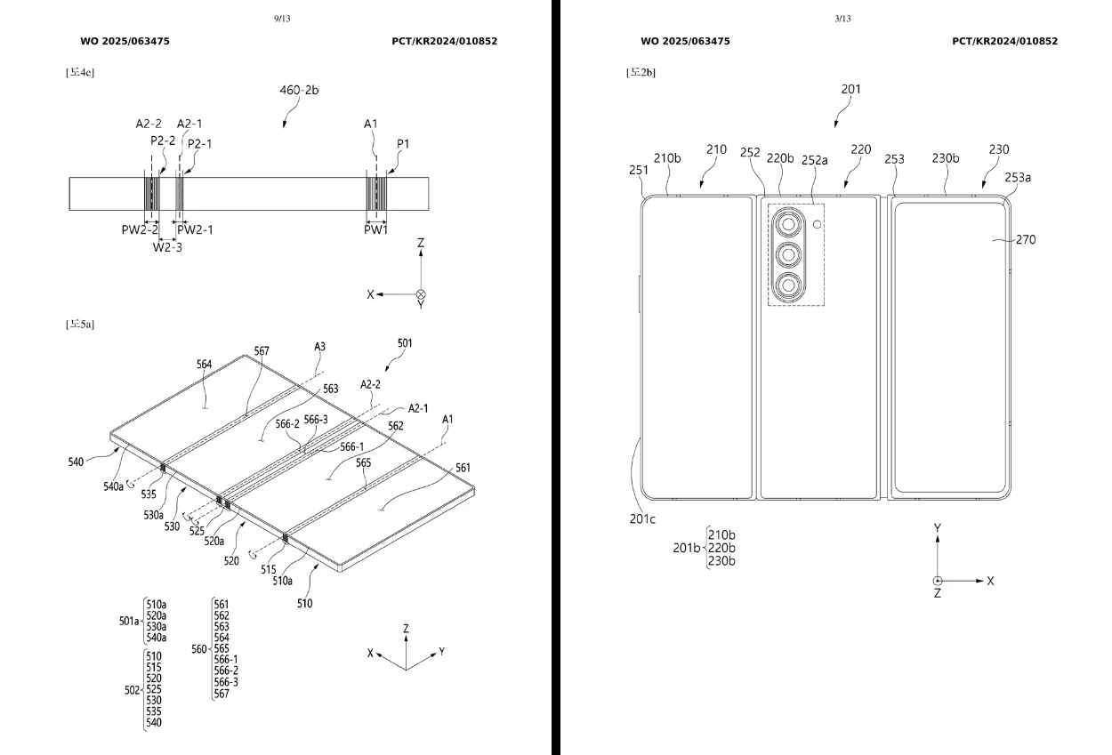 Samsung ajukan paten ponsel lipat empat panel, ini rancangannya!