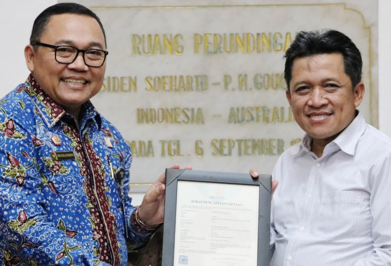 Tugu biawak wonosobo yang viral dapat sertifikat hak cipta dari kemenkumham jateng