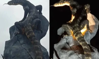 Tugu biawak di wonosobo dibangun dengan dana desa, hasilnya bikin publik tercengang!
