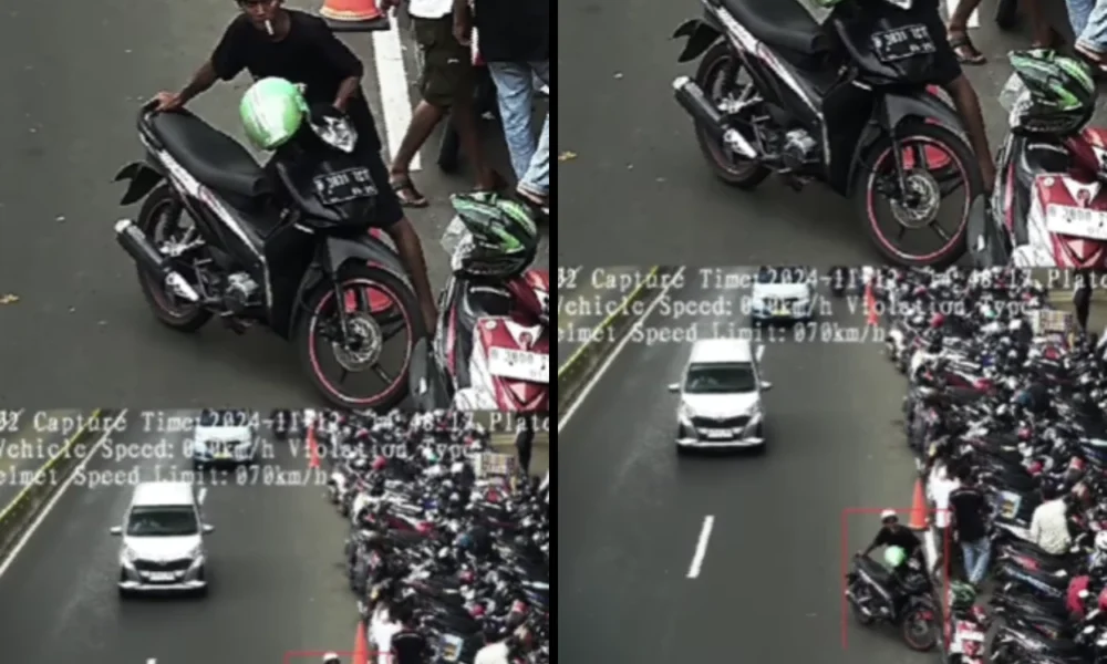 Viral! tukang parkir terekam kamera etle, polisi beri penjelasan