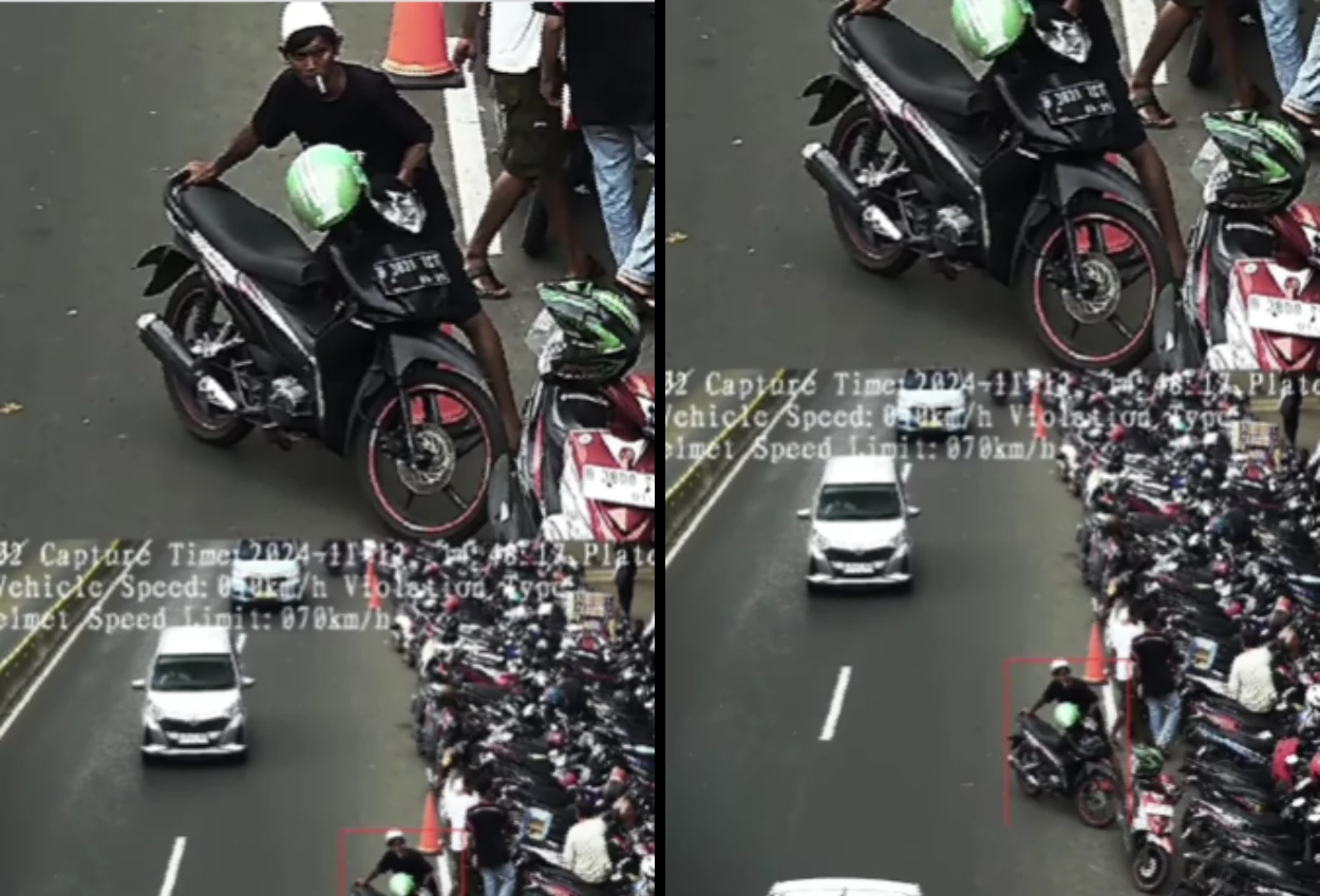 Viral! tukang parkir terekam kamera etle, polisi beri penjelasan