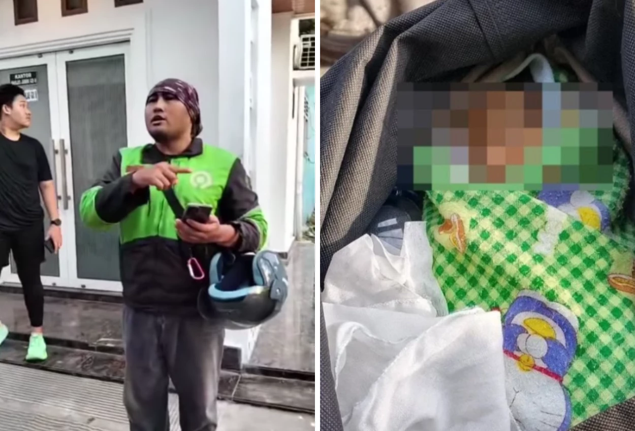 Driver ojol di medan antarkan paket tas hitam berisi bayi laki laki