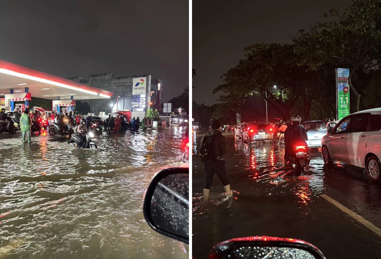 Graha raya dan karang tengah lumpuh diterjang banjir