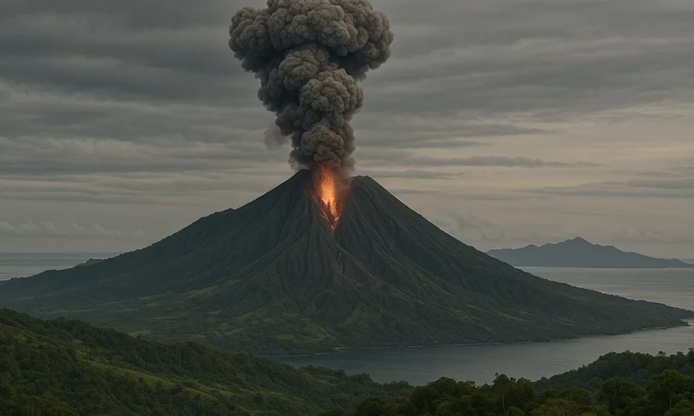 Gunung lewotobi laki laki erupsi lagi, semburkan abu vulkanik hingga 2 kilometer