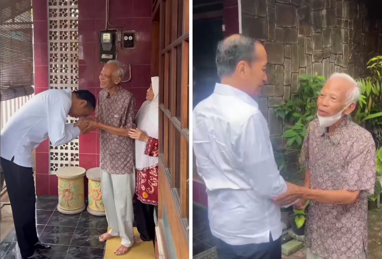 Jokowi silaturahmi ke rumah dosen pembiming saat kuliah di ugm