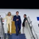 Presiden prancis, emmanuel macron bersama ibu negara brigitte macron tiba di jakarta pada selasa malam (275) dalam rangka kunjungan kenegaraan.