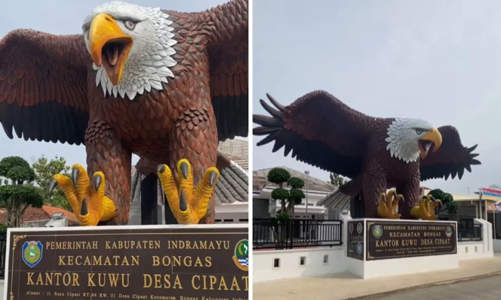 Setelah tugu biawak, kini muncul patung rajawali dengan anggaran senilai rp180 juta