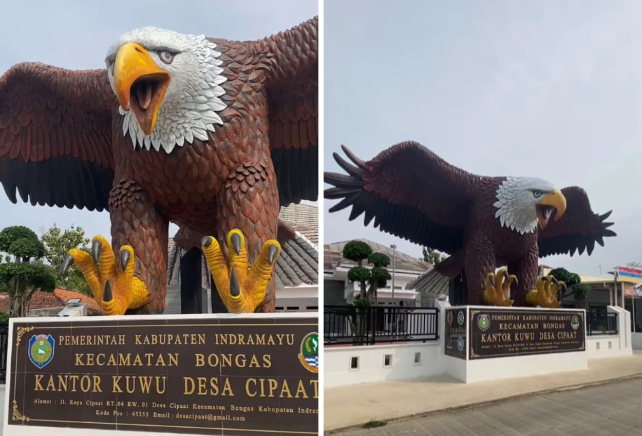 Setelah tugu biawak, kini muncul patung rajawali dengan anggaran senilai rp180 juta